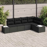 vidaXL Tuinbank Set met opslag 5 pcs Zwart en Crème poly rattan