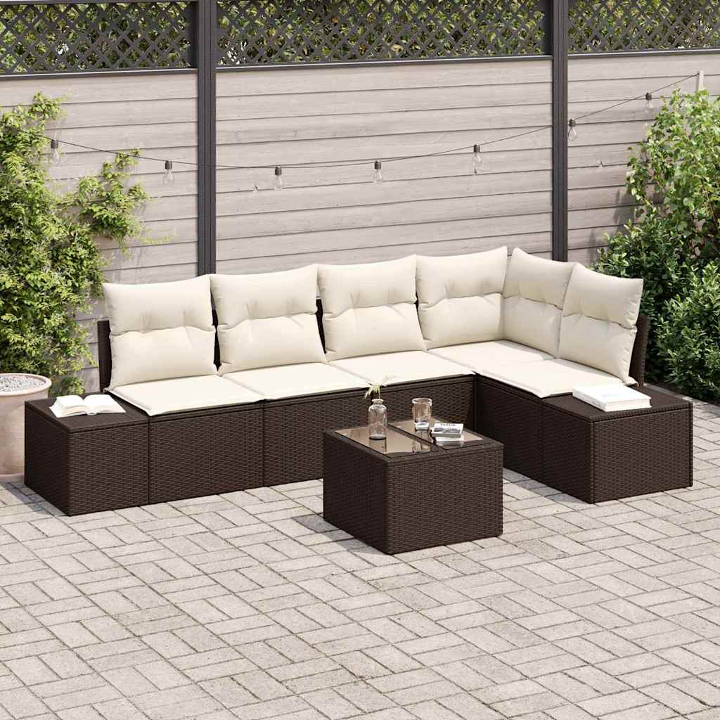 vidaXL Tuinbank Set met opslag 5 pcs Zwart en Crème poly rattan