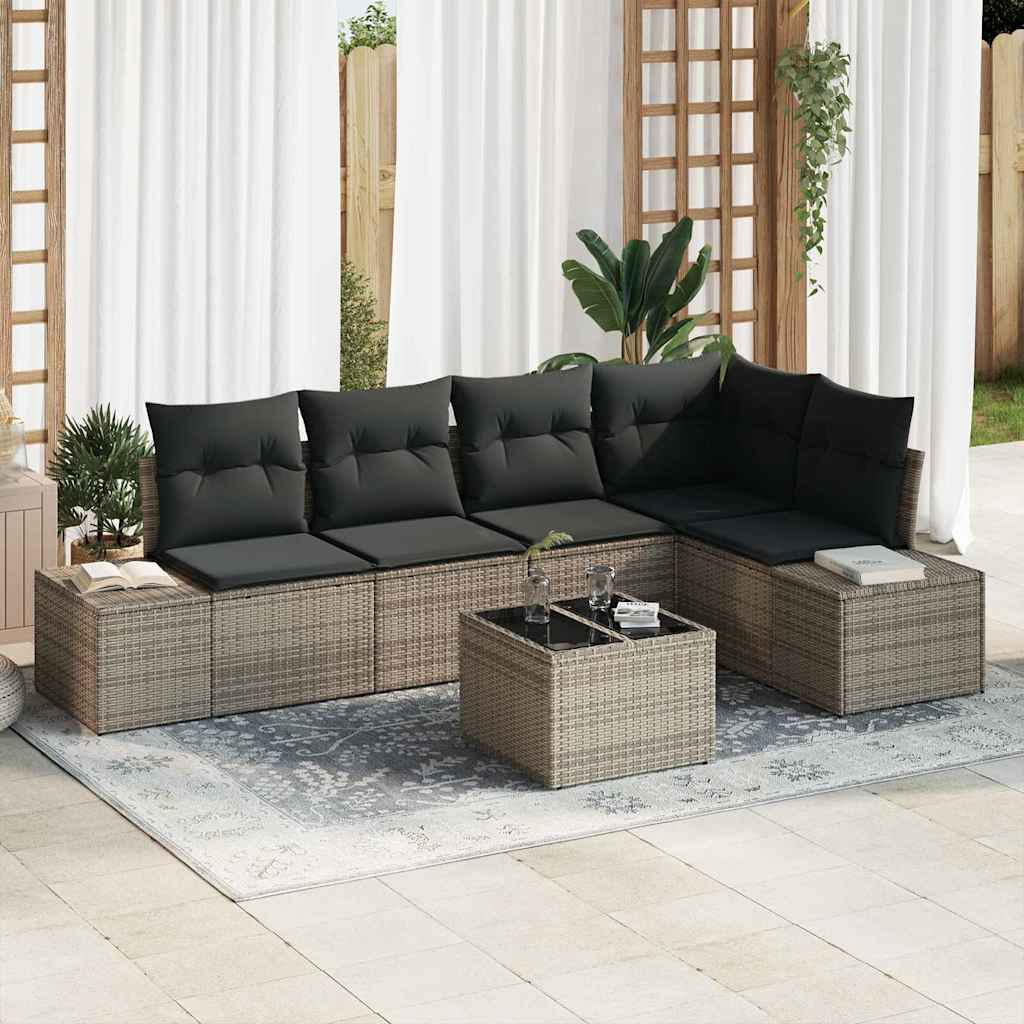 vidaXL Tuinbank Set met opslag 5 pcs Zwart en Crème poly rattan