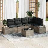 vidaXL Tuinbank Set met opslag 5 pcs Zwart en Crème poly rattan