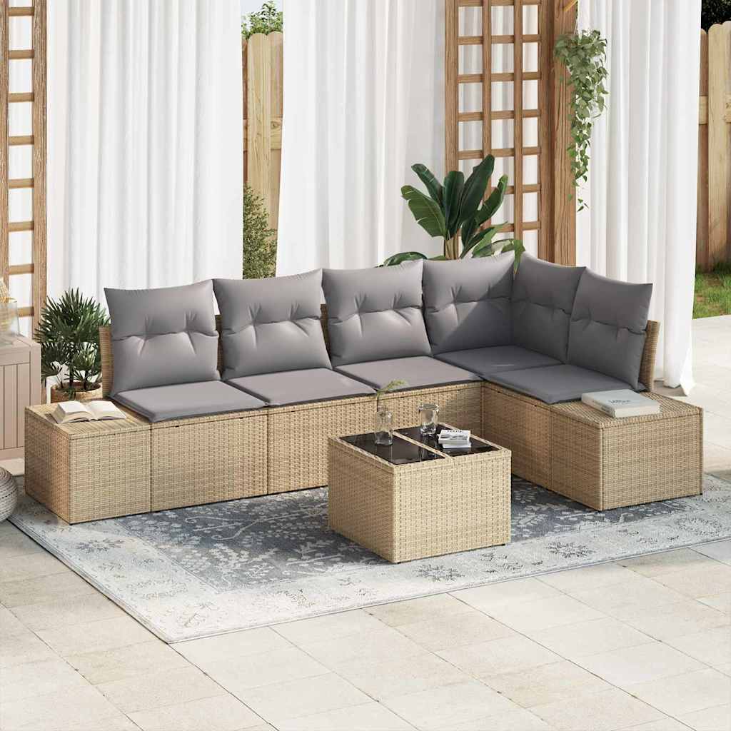 vidaXL Tuinbank Set met opslag 5 pcs Zwart en Crème poly rattan