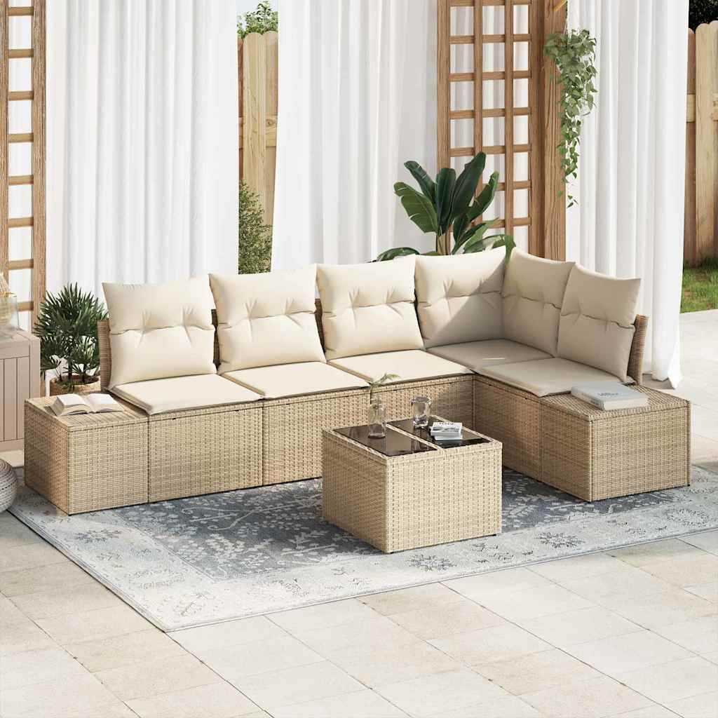 vidaXL Tuinbank Set met opslag 5 pcs Zwart en Crème poly rattan