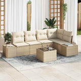 vidaXL Tuinbank Set met opslag 5 pcs Zwart en Crème poly rattan