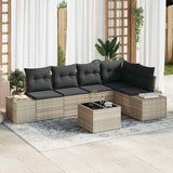 vidaXL Tuinbank Set met opslag 5 pcs Zwart en Crème poly rattan