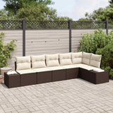 vidaXL Tuinbank Set met opslag 6 pcs Zwart en Crème poly rattan