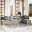 vidaXL Tuinbank Set met opslag 6 pcs Zwart en Crème poly rattan