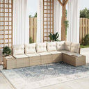 vidaXL Tuinbank Set met opslag 6 pcs Zwart en Crème poly rattan