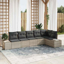 vidaXL Tuinbank Set met opslag 6 pcs Zwart en Crème poly rattan