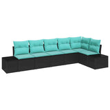 vidaXL Tuinbank Set 6 st Bruin en Rood poly rattan