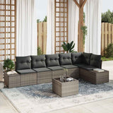 vidaXL Tuinbank Set met opslag 6 pcs Zwart en Crème poly rattan