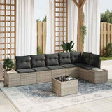 vidaXL Tuinbank Set met opslag 6 pcs Zwart en Crème poly rattan