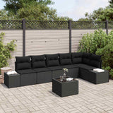 vidaXL Tuinbank Set met opslag 6 pcs Zwart en Crème poly rattan