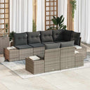 vidaXL Tuinbank Set met opslag 7 pcs Zwart en Crème poly rattan
