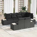 vidaXL Tuinbank Set met opslag 7 pcs Zwart en Crème poly rattan
