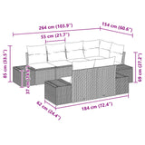 vidaXL Tuinbank Set 7 st Bruin en Rood poly rattan