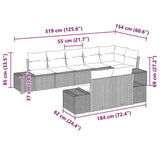 vidaXL Tuinbank Set met opslag 8 pcs Zwart en Crème Poly rattan