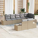 vidaXL Tuinbank Set met opslag 8 pcs Zwart en Crème Poly rattan