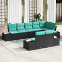 vidaXL Tuinbank Set 8 st Bruin en Rood Poly rattan