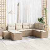 vidaXL Tuinbank Set met kussen 6 pcs Zwart en Crème poly rattan