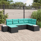 vidaXL Tuinbank Set 6 st Bruin en Rood poly rattan