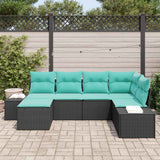 vidaXL Tuinbank Set 6 st Bruin en Rood poly rattan