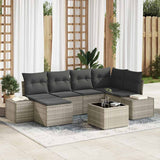 vidaXL Tuinbank Set met kussen 6 pcs Zwart en Crème poly rattan