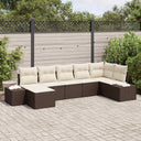 vidaXL Tuinbank Set met kussen met opslag 7 pcs Zwart poly rattan