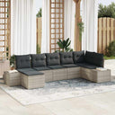 vidaXL Tuinbank Set met kussen met opslag 7 pcs Zwart poly rattan