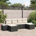 vidaXL Tuinbank Set met kussen 4 pcs Zwart en Crème poly rattan