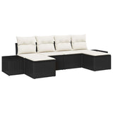 vidaXL Tuinbank Set met kussen 4 pcs Zwart en Crème poly rattan