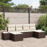 vidaXL Tuinbank Set met kussen 4 pcs Zwart en Crème poly rattan