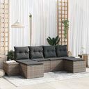 vidaXL Tuinbank Set met kussen 4 pcs Zwart en Crème poly rattan