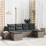 vidaXL Tuinbank Set met kussen 4 pcs Zwart en Crème poly rattan