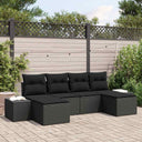 vidaXL Tuinbank Set met kussen 4 pcs Zwart en Crème poly rattan