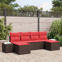 vidaXL Garden Bench Set 4 pcs Brown and Red poly rattan