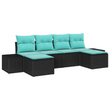 vidaXL Garden Bench Set 4 pcs Brown and Red poly rattan