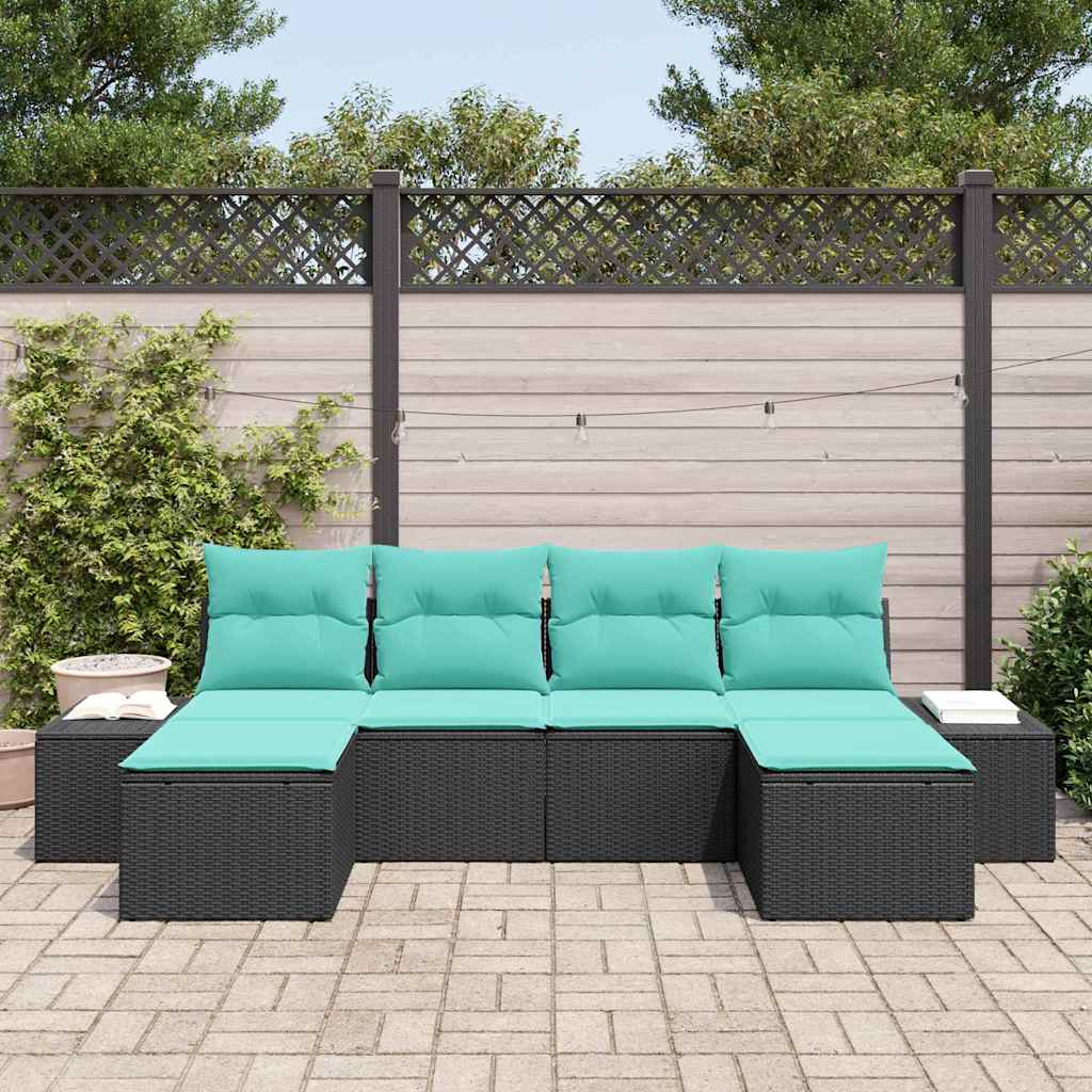 vidaXL Garden Bench Set 4 pcs Brown and Red poly rattan