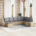 vidaXL Garden Sofa Set with Cushions 8 pcs Black and Cream Poly Rattan