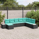 vidaXL Garden Bench Set 8 pcs Brown and Red poly rattan