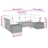 vidaXL Tuinbank Set met opslag 6 pcs Zwart en Crème Poly rattan