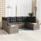 vidaXL Tuinbank Set met opslag 6 pcs Zwart en Crème Poly rattan