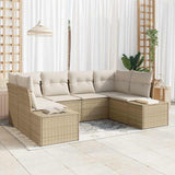 vidaXL Tuinbank Set met opslag 6 pcs Zwart en Crème Poly rattan