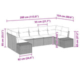 vidaXL Garden Lounge Set with Storage 7 pcs Black and Cream Poly Rattan
