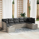 vidaXL Garden Lounge Set with Storage 7 pcs Black and Cream Poly Rattan