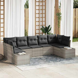 vidaXL Garden Lounge Set with Storage 7 pcs Black and Cream Poly Rattan