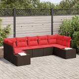 vidaXL Tuinbank Set 7 st 7-Aantal zitplaatsen Bruin en Rood