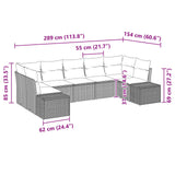vidaXL Tuinbank Set 7 st 7-Aantal zitplaatsen Bruin en Rood
