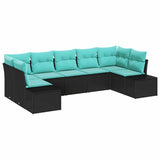 vidaXL Tuinbank Set 7 st 7-Aantal zitplaatsen Bruin en Rood
