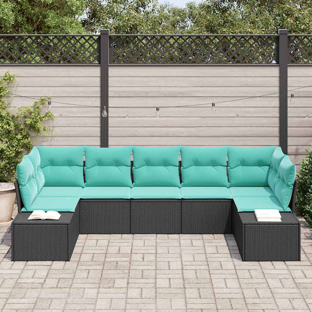 vidaXL Tuinbank Set 7 st 7-Aantal zitplaatsen Bruin en Rood
