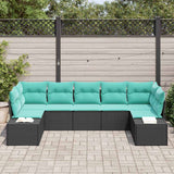 vidaXL Tuinbank Set 7 st 7-Aantal zitplaatsen Bruin en Rood